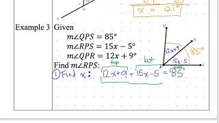 Geometry notes 1-5 Angle Addition Net Worth
