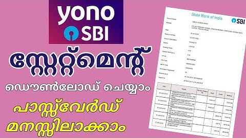How to Download SBI Account Statement I Malayalam | How can I get SBl A/C Statement from YONOSBI app