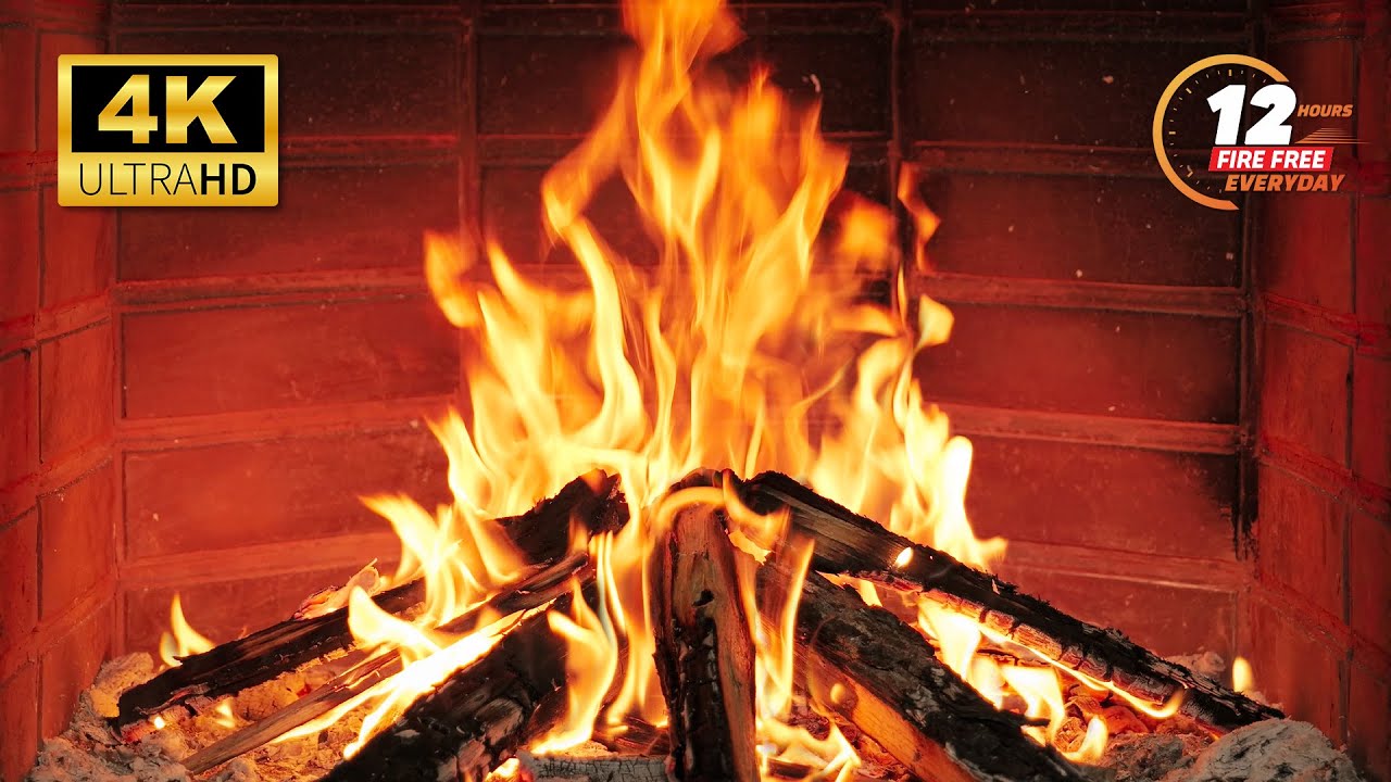 🔥 Cozy Fireplace 4K (12 HOURS). Fireplace with Crackling Fire Sounds ...