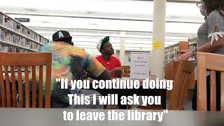 Rolling dice in the library prank