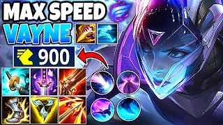 FULL SPEED VAYNE JUNGLE - MAX SPEED RECORD BUILD & RUNES! (THIS IS INSANE) - League of Legends