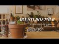 Art Studio Tour | Oil Paint Supplies | Studio Vlog | Art Supplies | DIY Studio | Living Room |