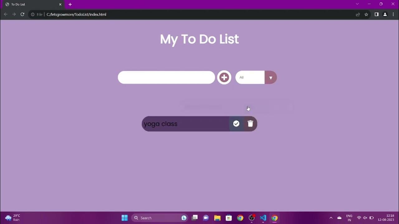 ToDoList using html , css , javascript. - YouTube
