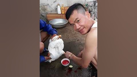 Cắt tiết vịt ở chân