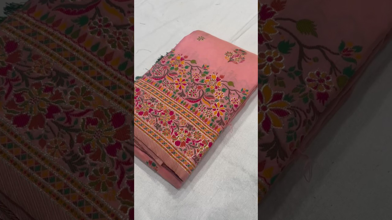 Pashmina Kashmiri Meenakari Silk Saree