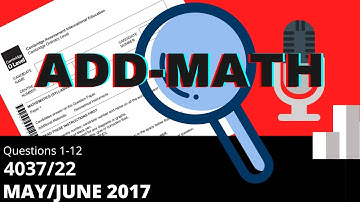 O-Level Add Math May June 2017 Paper 22 4037/22