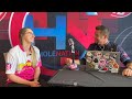 Hole Nation's Rich Pyle talks w/Kelly Naylor after her Womens Win at the ACO Owensboro Super Major