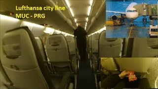 Lufthansa city line Full Flight review from Munich MUC to Prague PRG LH 1694 S - Bahn from city
