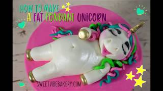 Fat Unicorn Fondant Cake Topper