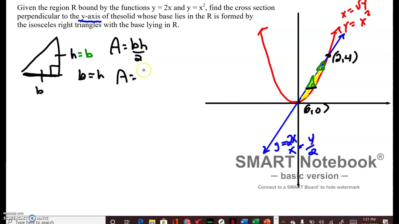 Cross Sections Isosceles Right Triangle Part 1 YouTube
