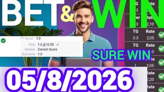 Correct Score Tips & Predictions Today | 05/8/2026| Expert Football Bets & Sure Wins