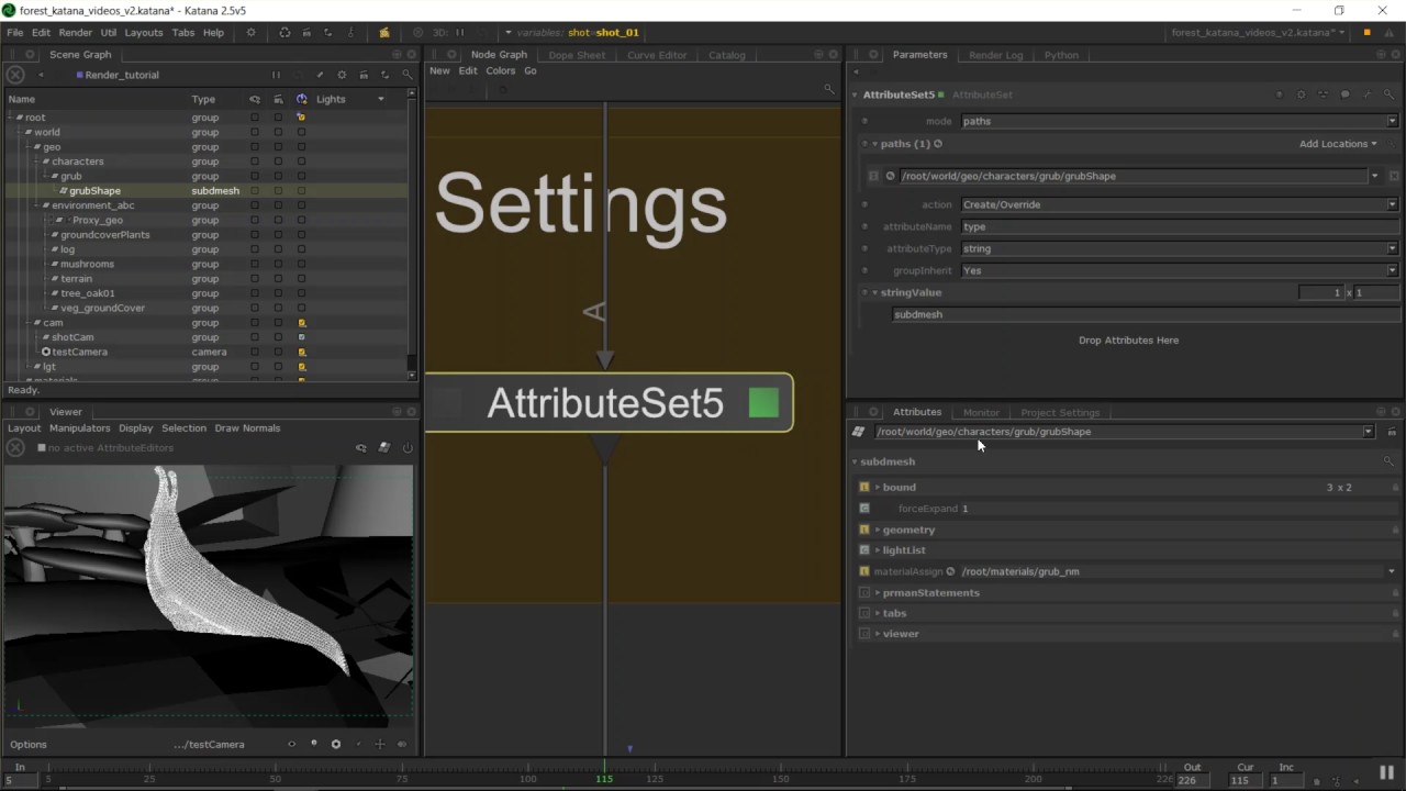 Working in Katana - Attribute Set node - YouTube