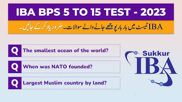 IBA STS SIBA BPS 05 to 15 Test Preparation MCQs | General Knowledge MCQs 2023 | Job Test Preparation