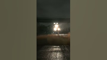 Kansas City Santa Fe junction in the rain at night