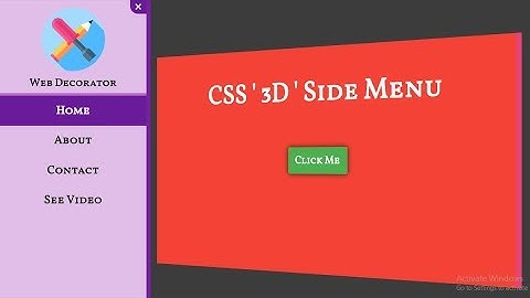 CSS Side Menu: Make Pure CSS 3D Sidebar (scale and rotate).