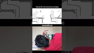 Ergonomics left the chat 🫠#trending #posture #funny #viral #dailyshorts #fyp #shorts #laptop #song