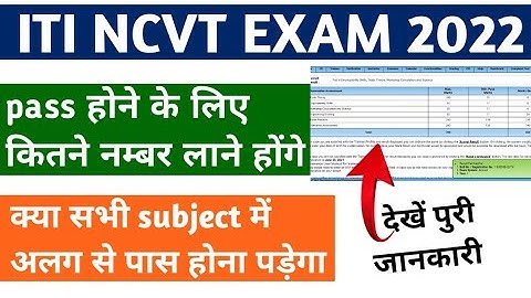 TI Passing Marks 2022, ITI CBT Exam Passing Marks 2022, ITI Exam 2022, ITI NCVT CBT Exam 2022