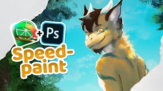 SAI + PHOTOSHOP SPEEDPAINT! Ready for the Next Page (Furry OC Speedpaint)