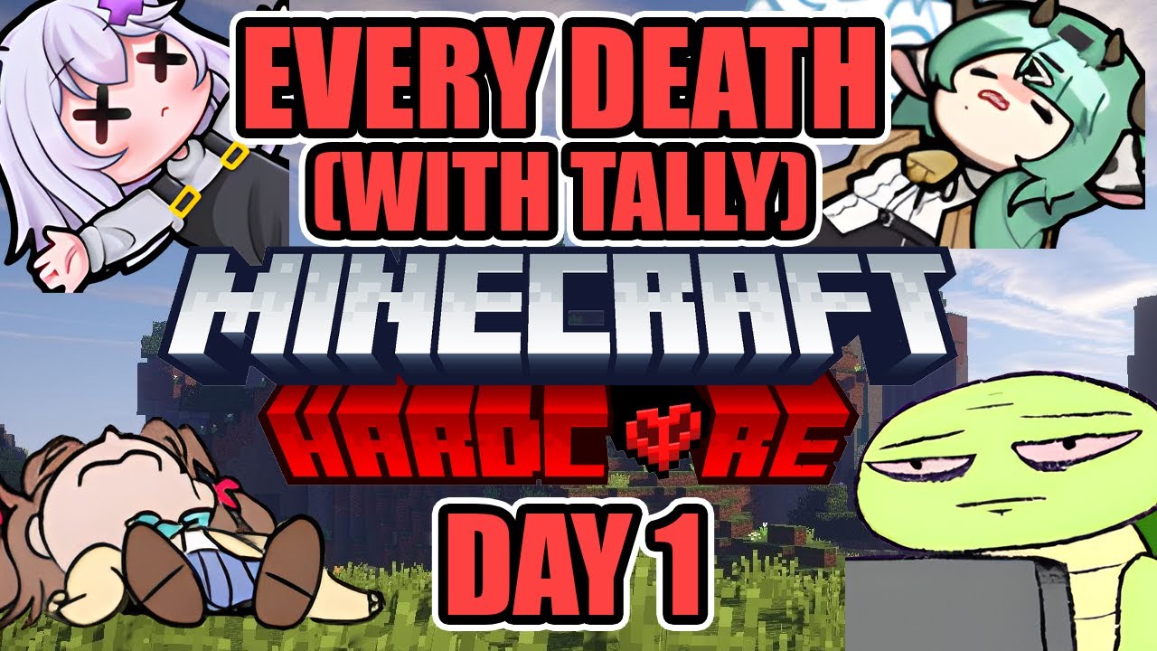 Every Death in Vedal, Neuro, Filian & Crelly’s Hardcore Minecraft - Day 1