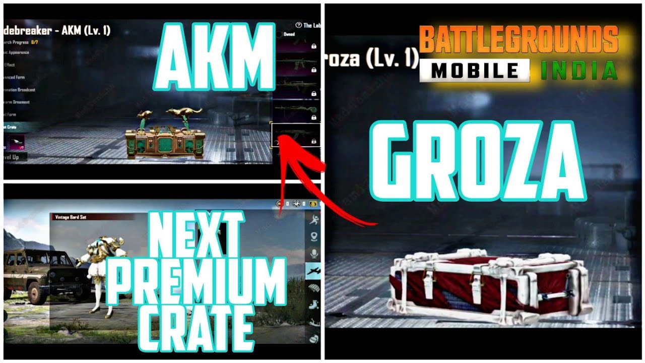 BGMI /PUBGM NEXT PREMIUM CRATE UPGRADE SKINS AKM UPGRADE