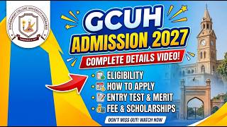GCU Hyderabad Admissions 2027 | GCUH Admission 2026-27 | Entry Test Date, Eligibility & Fee