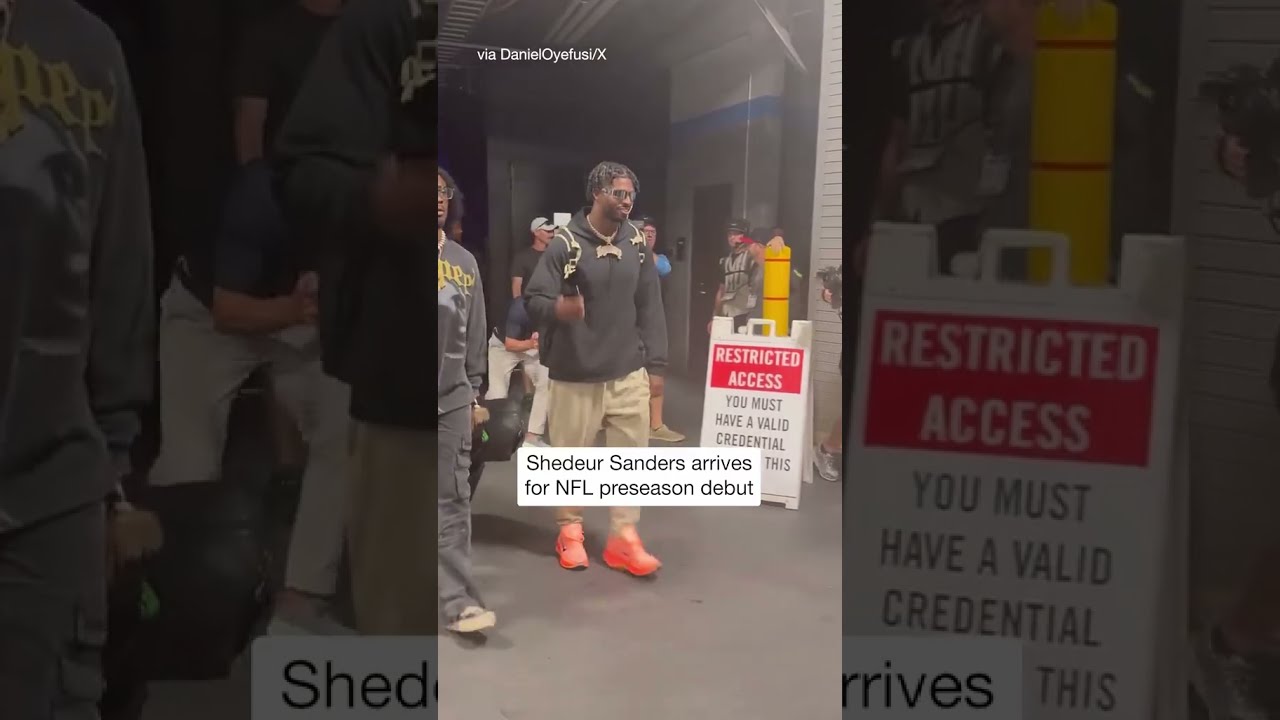 Shedeur Sanders Brings His Own Music As He Arrives For NFL Preseason Debut Shorts