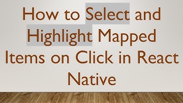 How to Select and Highlight Mapped Items on Click in React Native