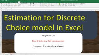 Famous 606 Estimation for Discrete Choice analysis in Excel Profile