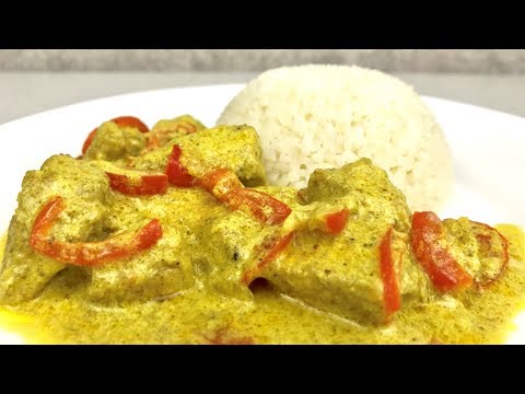 Курица карри с рисом. Не острый вариант индийского блюда / Chicken curry with rice. Eng sub