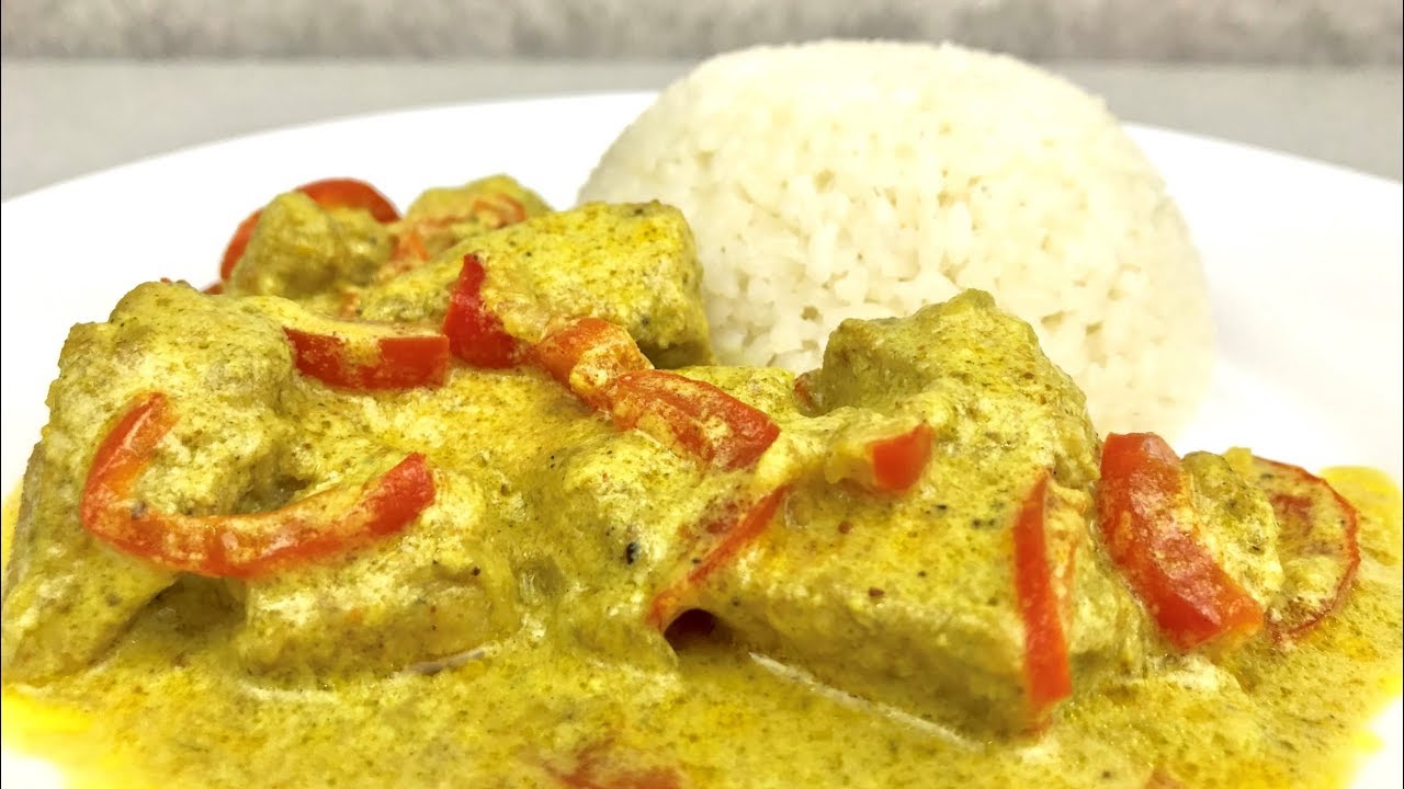 Курица карри с рисом. Не острый вариант индийского блюда / Chicken curry with rice. Eng sub