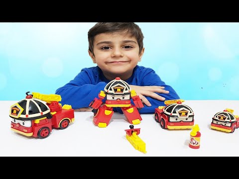 Çınar Efeye yeni oyuncak araba robocar poli itfaiye arabası aldık sesli ve ışıklı |Oyuncak videoları