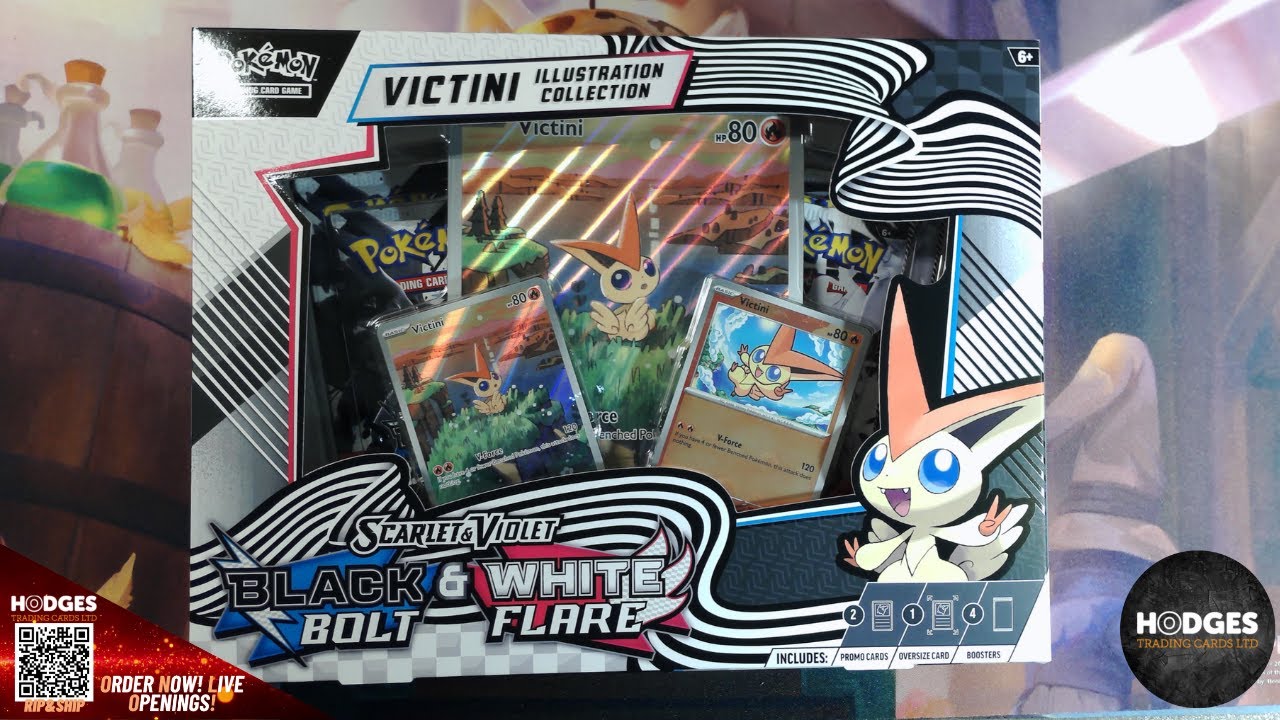 Pokémon Scarlet & Violet - Black Bolt & White Flare Unova Victini Illustration Collection Opening