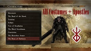 Berserk: All Characters, Costumes, Apostles and Bosses (English -Non DLC only - Musou)