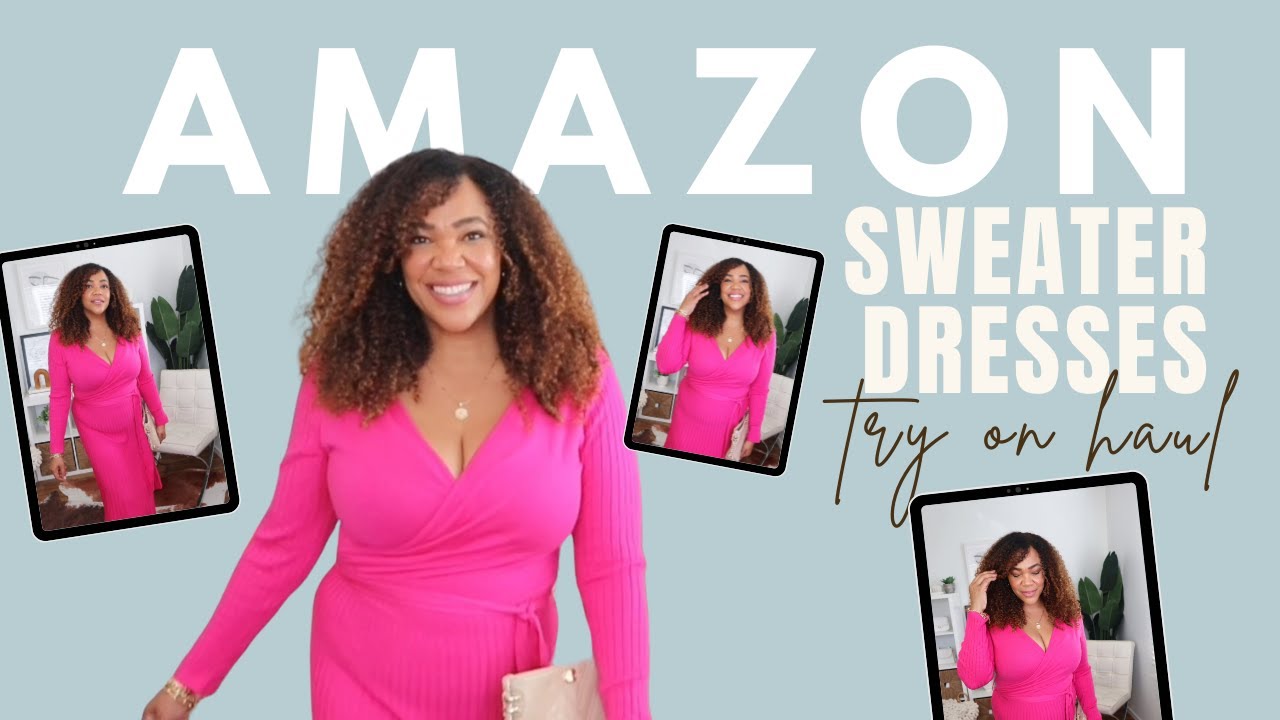 Sweater Dresses Amazon Try On Haul for Curves - YouTube