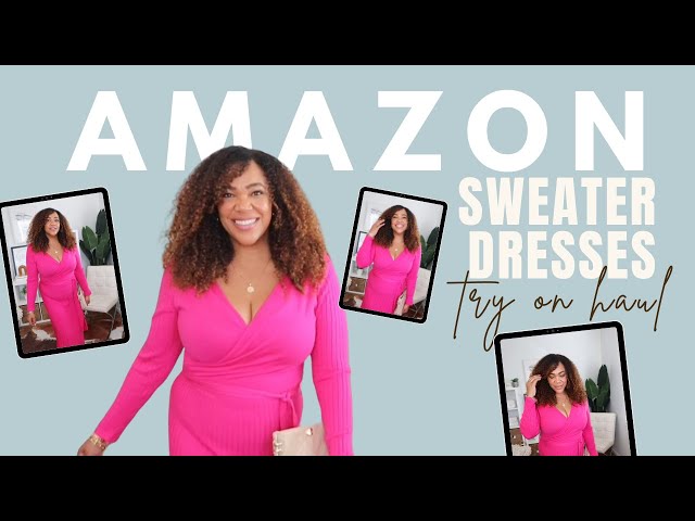Sweater Dresses Amazon Try On Haul for Curves - YouTube
