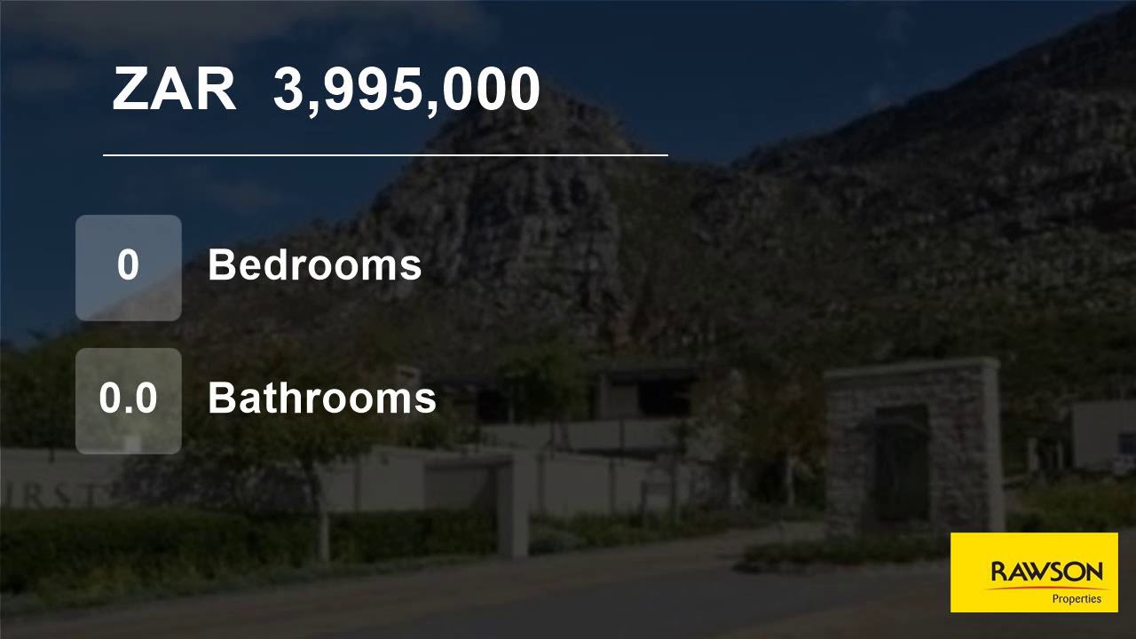 Vacant Land For Sale in Stonehurst Mountain Estate, Cape Town, Western