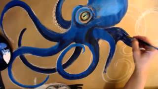easy octopus acrylic painting 1