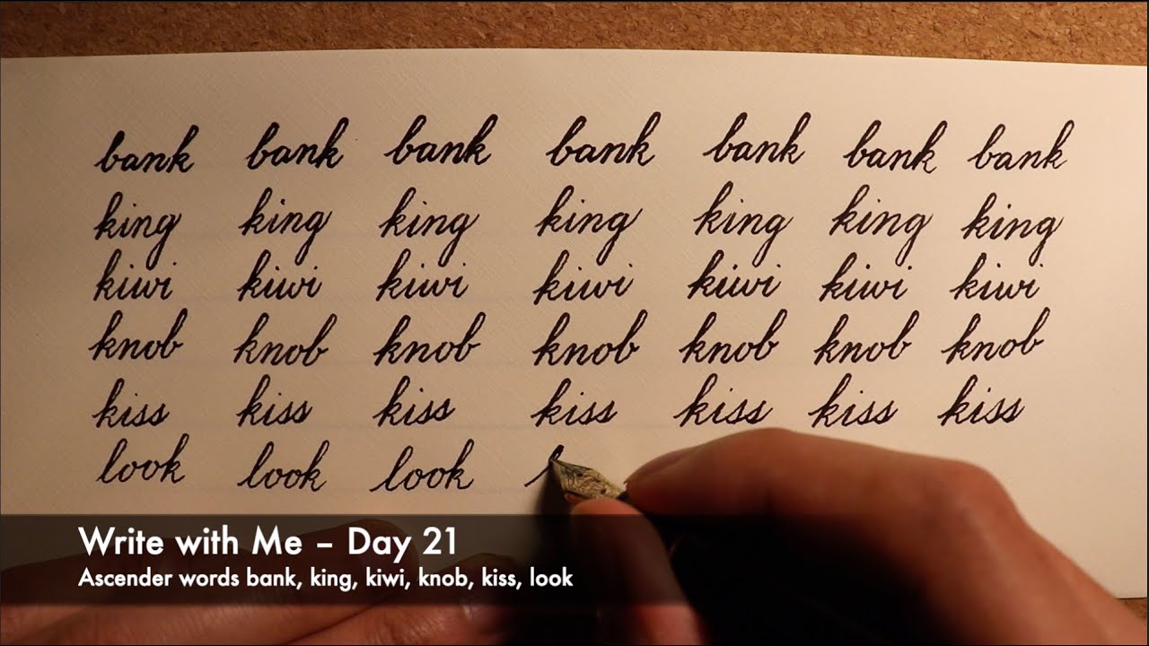 Improve Cursive Handwriting Day 21 Write With Me ascender words