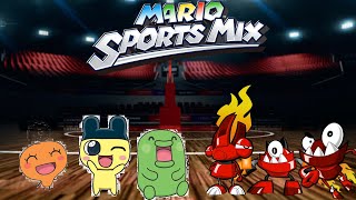 Mario Sports Mix - Mametchi, Memetchi and Kuchipatchi vs Flain, Vulk and Zorch - Basketball