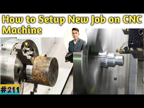 How To Setup New Job On CNC  Machine|| CNC machine Job work||Turning  Facing and Drilling in