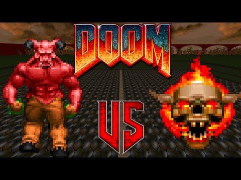 Baron Of Hell Vs Lost Souls Classic Doom II Versus Battle Monster Infighting Retro Boss Arena