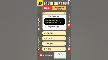 JavaScript | JS Variable and datatype | Part7 #javascript #mcq