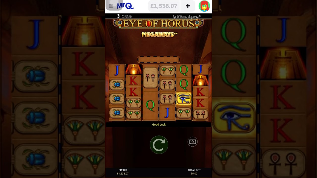 Eye of Horus Megaways non stop bonus spins on Mr Q casino uk- (Huge Wins 2k in 10min must see)