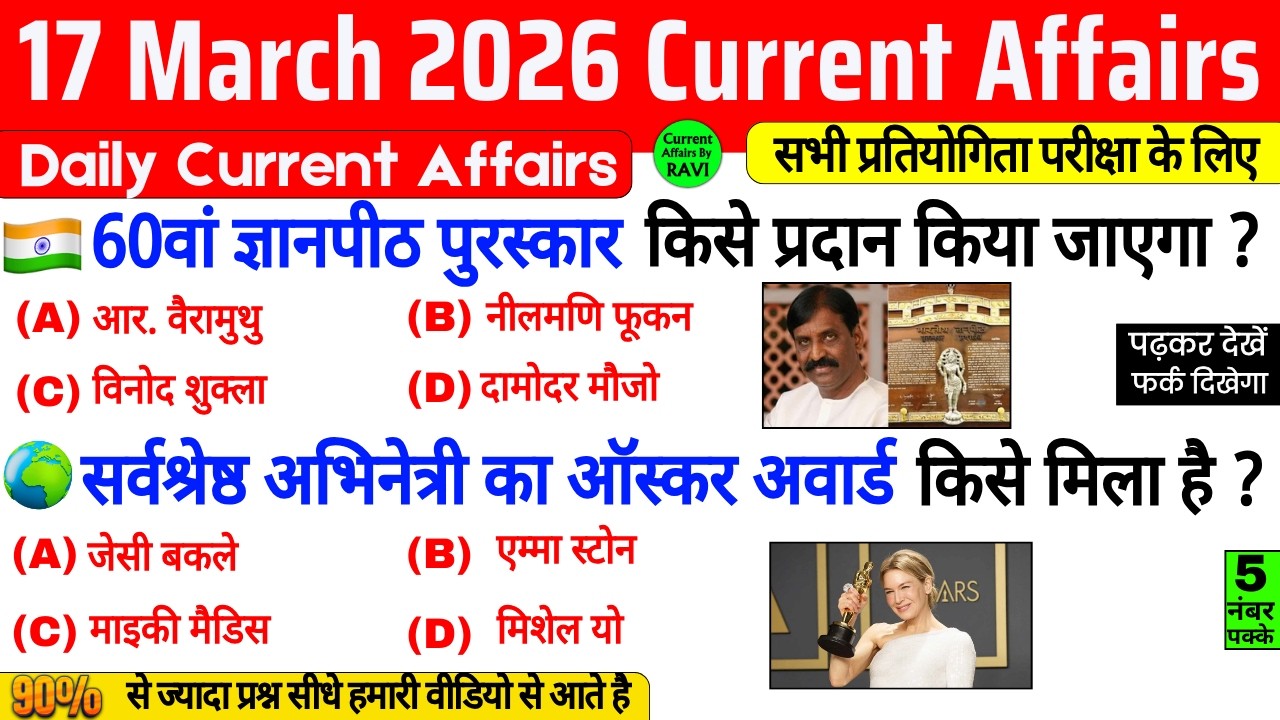 17 March 2026 Current Affairs | Current Affairs Today | Current GK SSC ...