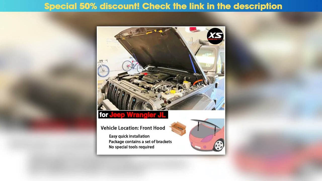 Hot Picks Hood Shock Struts For Jeep Wrangler JL 2019-2025 Jeep Gladiator JT Modify Front Bonnet Li