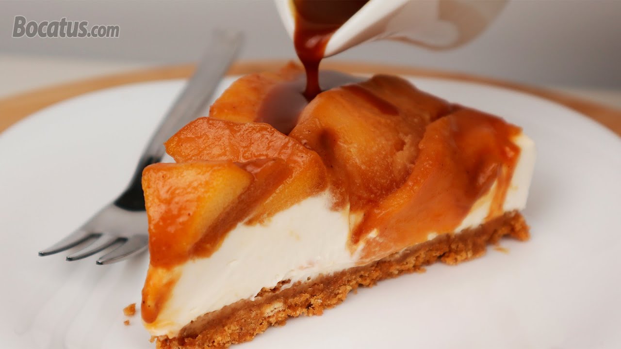 La mejor TARTA DE QUESO Y MANZANA ¡¡ sin horno !!