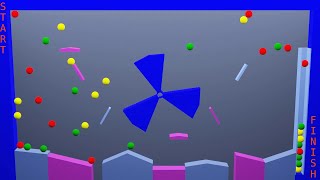 Blender Animation / 48 Balls / Marble Race / Marble Run / Obstacle Course / Elimination Race /