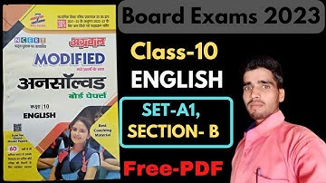 Set-A1, Section -B |अग्रवाल अनसॉल्वड | UP Board Exams-2023 | Agrawal Unsolved Class-10 | @parikshsa