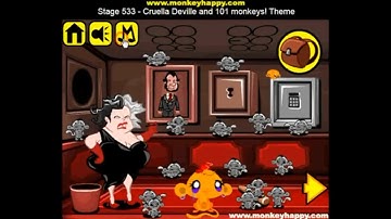 Прохождение Игры. Обезьянки. Этап 533. Круэлла Девиль и 101 обезьяна! Онлайн Игры.