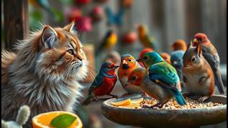 🔴LIVE: CAT TV Non-Stop Little Birds & Squirrels Fun All Day Long Nature Sound For Pets Relax Sleep 9